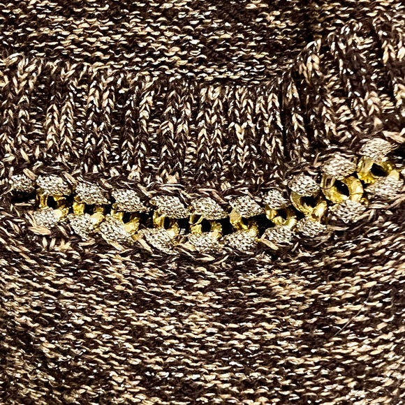 NEW JONES NEW YORK SIGNATURE PETITES CARDIGAN GOLD CHAIN ACCENTS SIZE S - Picture 5 of 6